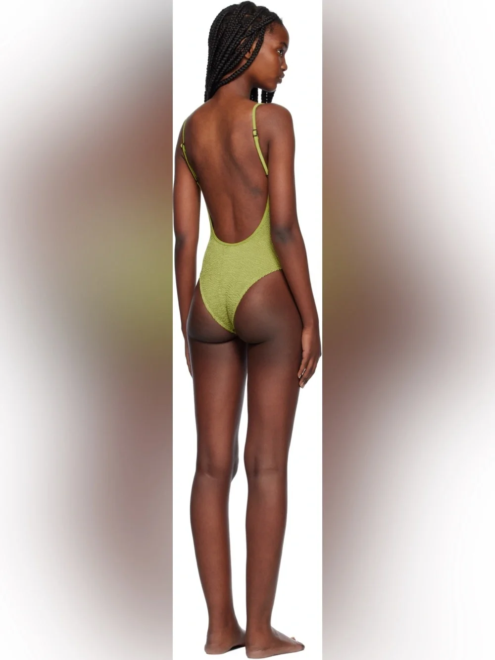 Bond-Eye Green Low Palace One-Piece Swimsuit Herbal Shimmer